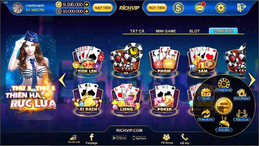 RICHVIP.COM - CỔNG GAME DÂN GIAN TRẢ THƯỞNG Screenshot 3 