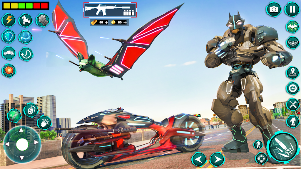 Bat Robot Moto Bike Robot Game Screenshot 1 