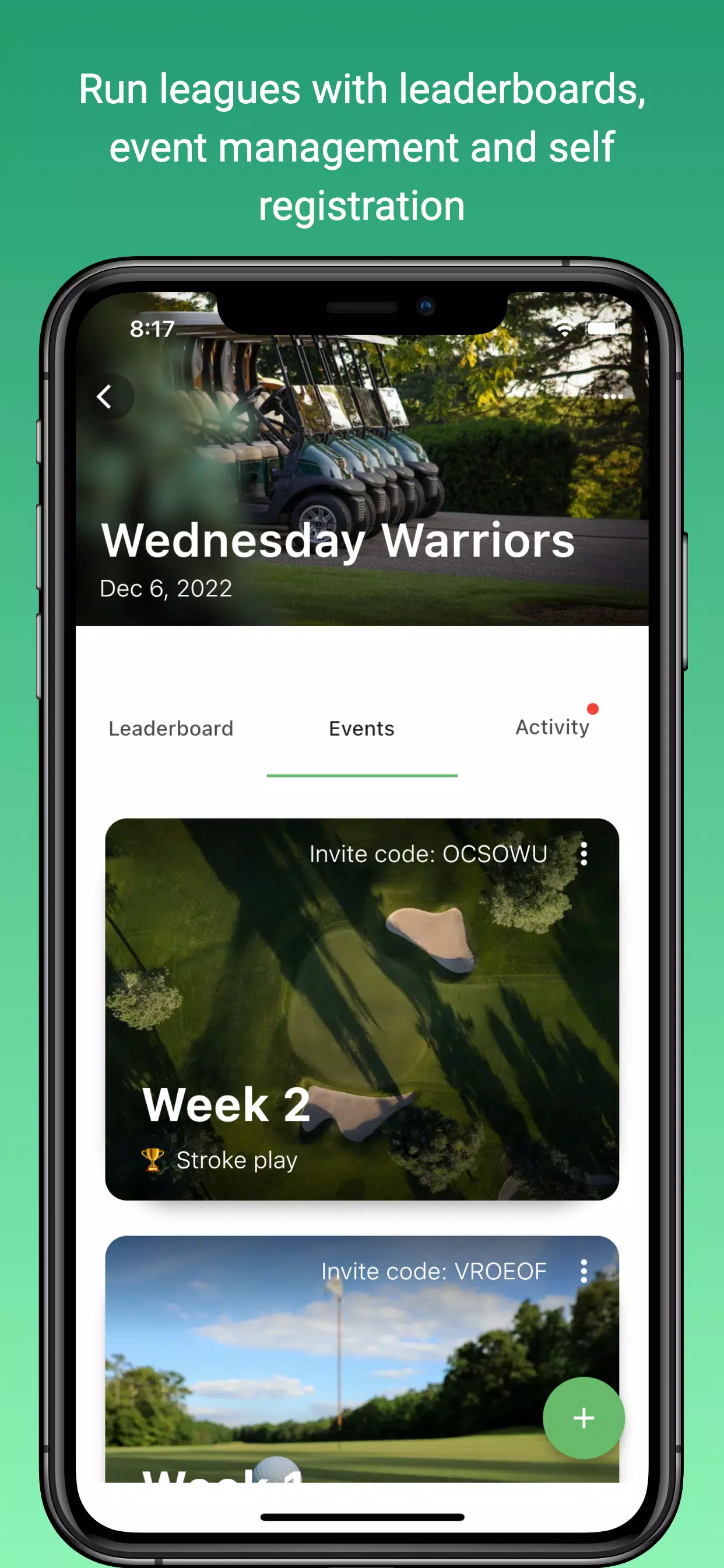 Squabbit - Golf Tournament App Screenshot 1 