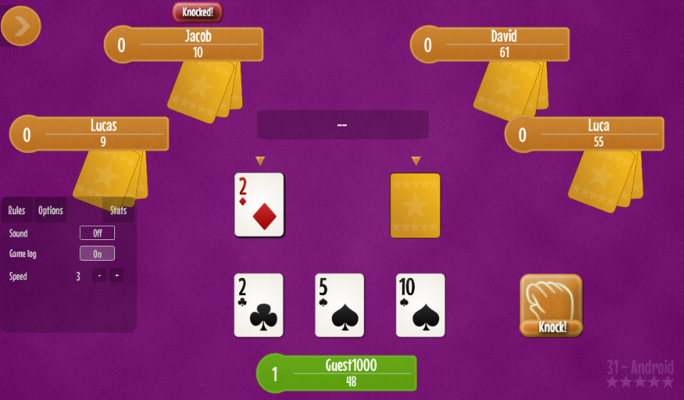 ♣ Thirty one - 31 card game. Screenshot 4 