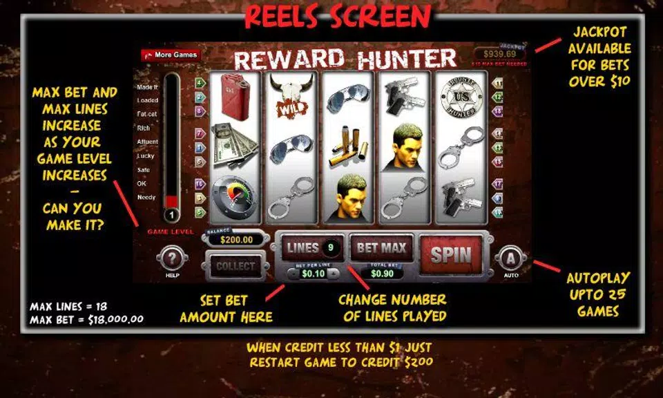 Reward Hunter Slot Machine Screenshot 2