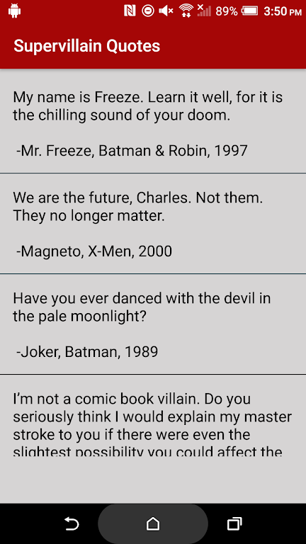 Supervillain Quotes Screenshot 1 