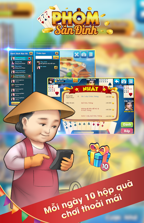 Phỏm Sân Đình - Tá Lả - Tú Lơ Khơ - Phỏm Screenshot 3 