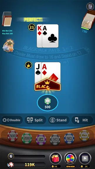 Blackjack 21 offline games Screenshot 3 