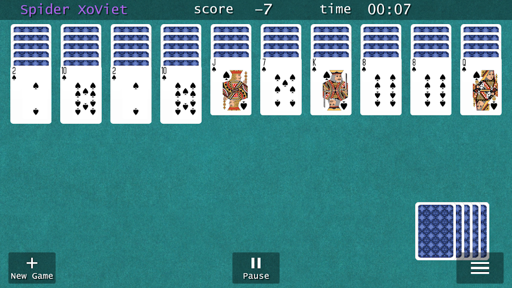 Spider Solitaire Classic Game Screenshot 2