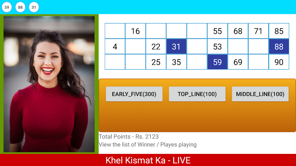 Khel Kismat Ka - Live Tambola Game Screenshot 1 