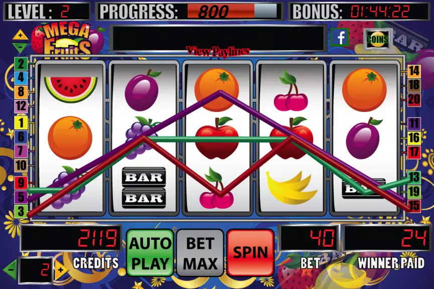 Mega Fruits Slot Machine Screenshot 4