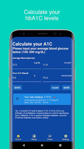 A1C Calculator - Blood Sugar T Screenshot 1