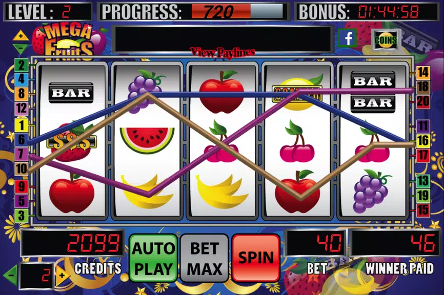 Mega Fruits Slot Machine Screenshot 1