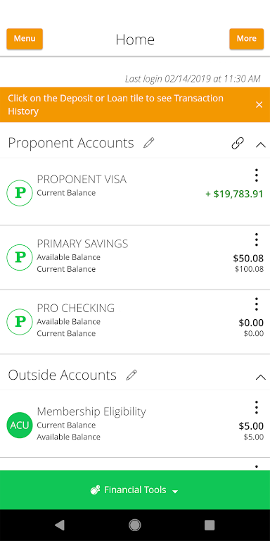 Proponent FCU Mobile Screenshot 1