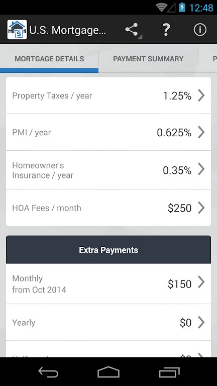 U.S. Mortgage Calculator Screenshot 2