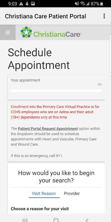 Christiana Care Patient Portal Screenshot 4