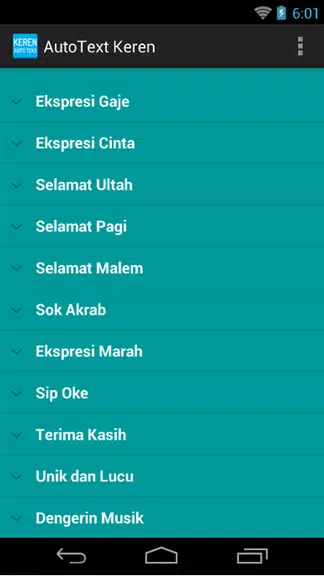 Auto Text Keren for Android Screenshot 1 