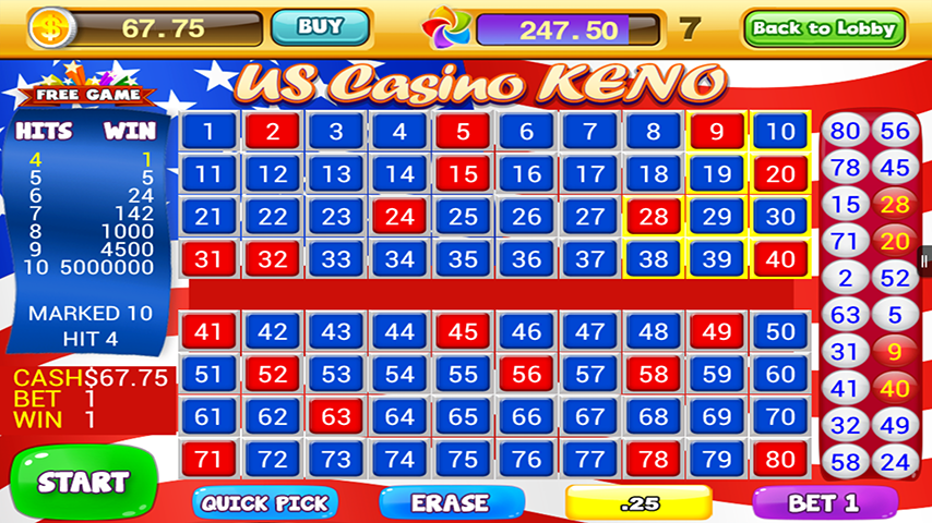 World Casino - Free Keno Games Screenshot 1