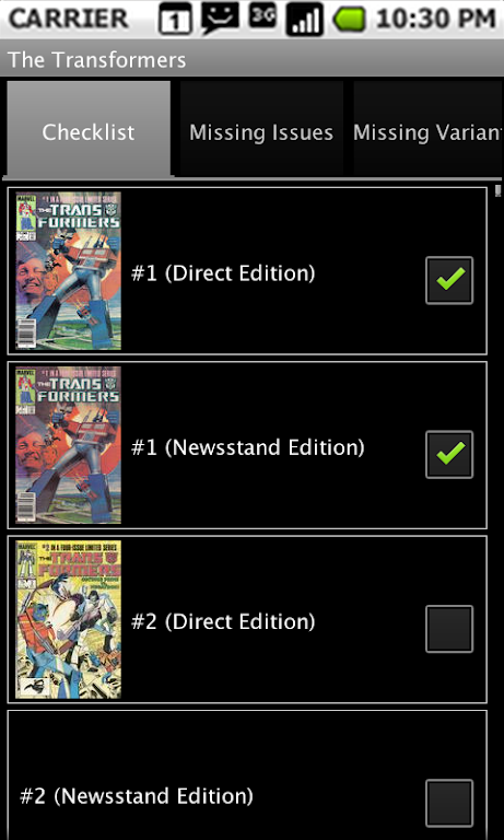 Comic Checklist Lite Screenshot 2 