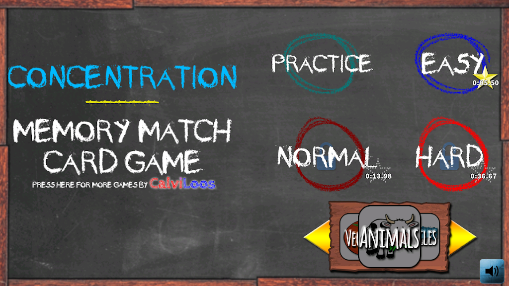 Concentration Memory Match Brain Game Screenshot 1