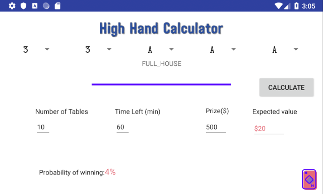 High Hand Calculator Screenshot 2