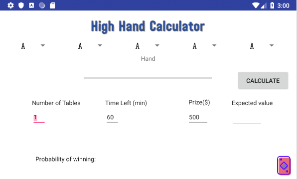 High Hand Calculator Screenshot 1