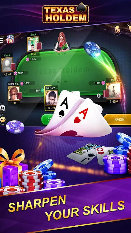 Online Texas Holdem Poker(koin gratis) Screenshot 1