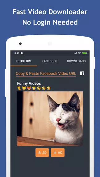 FB Video Downloader Lite + HD Videos & No Login Screenshot 1