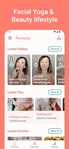 Face Yoga Exercise - Faceauty Screenshot 1 