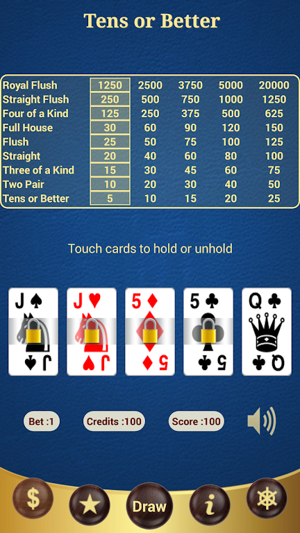 Tens or Better Poker Screenshot 1 