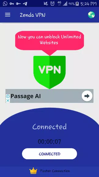 Zenda VPN Free Unlimited  VIP / Free VPN IP 2019 Screenshot 2