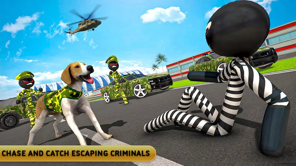 Stickman Army Dog Chase Crime Simulator Screenshot 4 