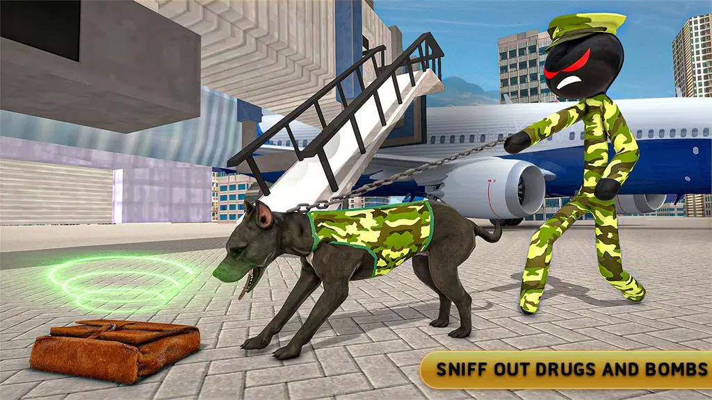 Stickman Army Dog Chase Crime Simulator Screenshot 1