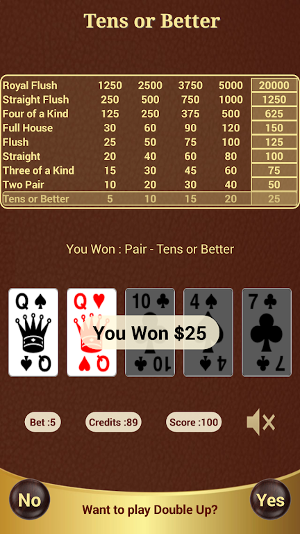 Tens or Better Poker Screenshot 2 