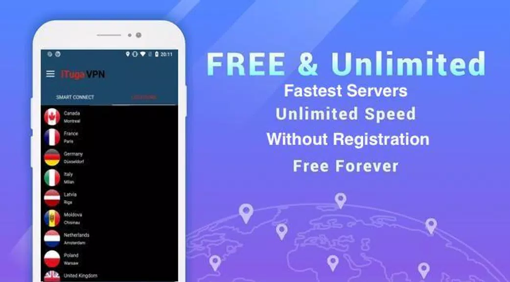 iTuga VPN -Free, Fast and Secu Screenshot 1 