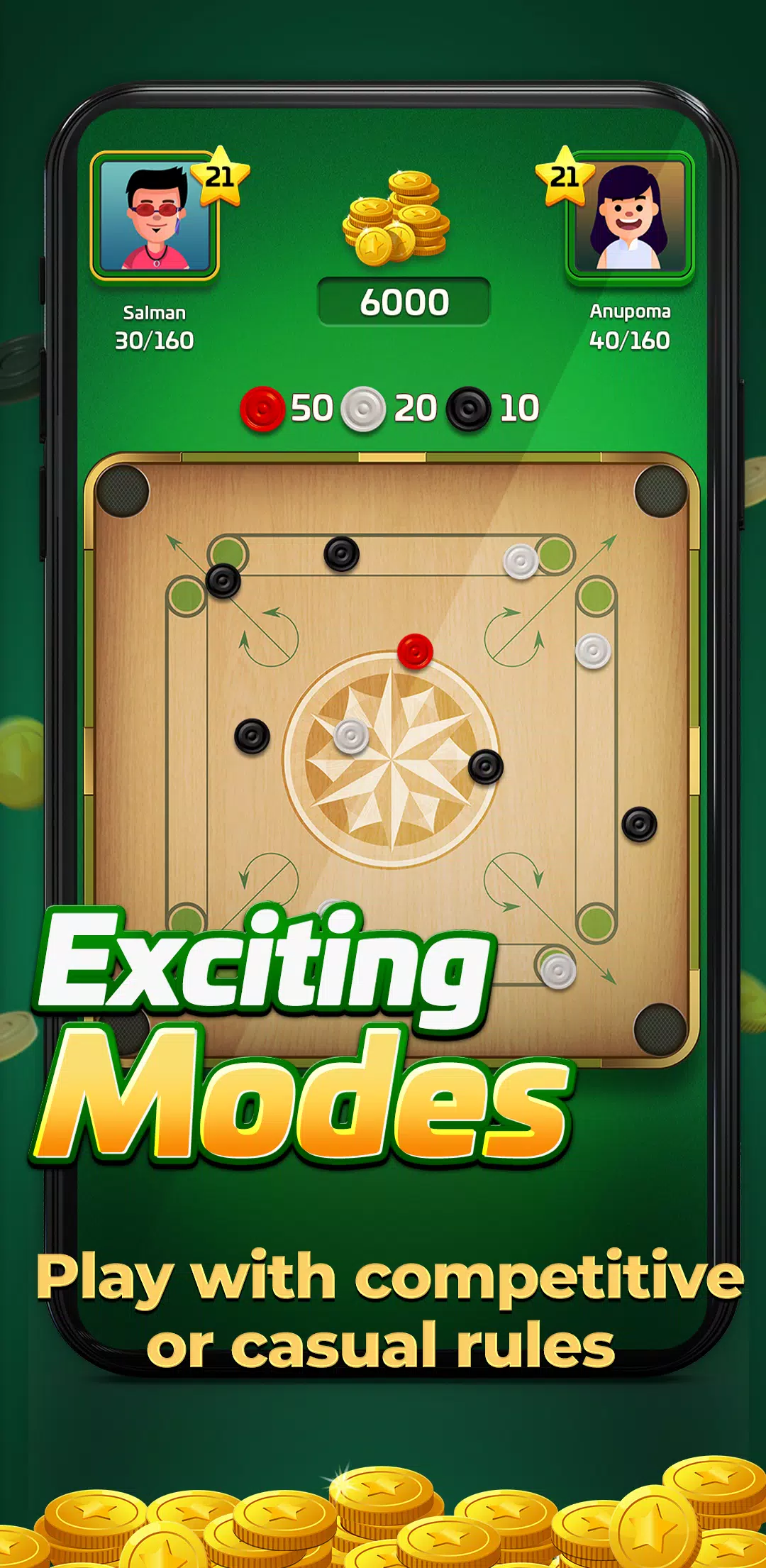 Carrom Gold : Multiplayer Friends Board Games King Screenshot 3 