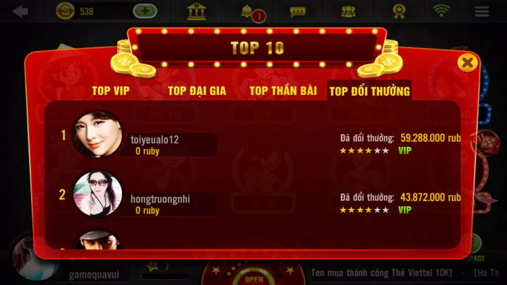 Ruby Game Bài Đổi Thưởng Screenshot 2 