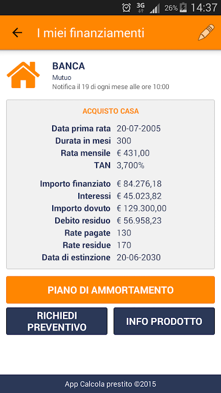 Calcola Prestito Screenshot 3