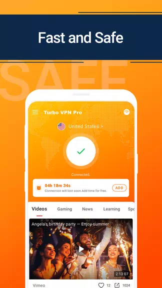 Turbo VPN Fast - Unlimited VPN Proxy & Fast VPN Screenshot 1