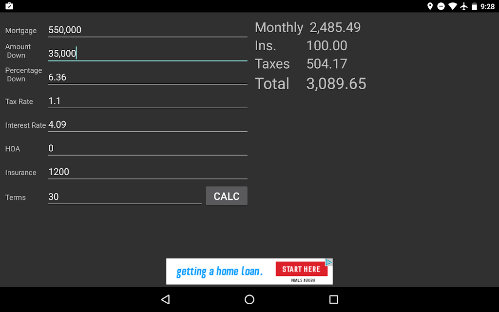 PITI mortgage calculator Screenshot 2