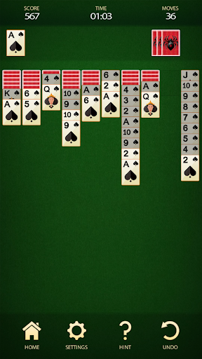 Spider Solitaire - Free Card Game Screenshot 1 