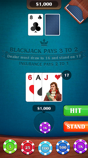 Blackjack 21 - casino card game Screenshot 3 