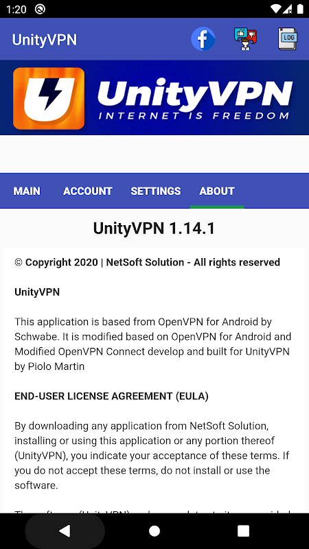 UnityVPN Screenshot 1