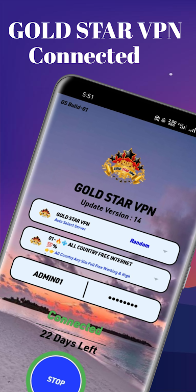 GOLD STAR VPN Screenshot 1