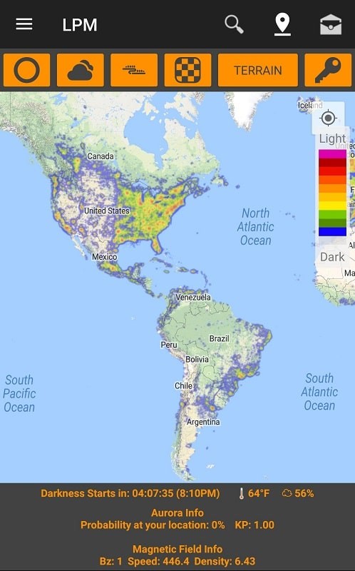 Light Pollution Map - Dark Sky Screenshot 1 