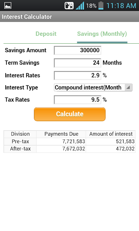 Interest Calculator Screenshot 2