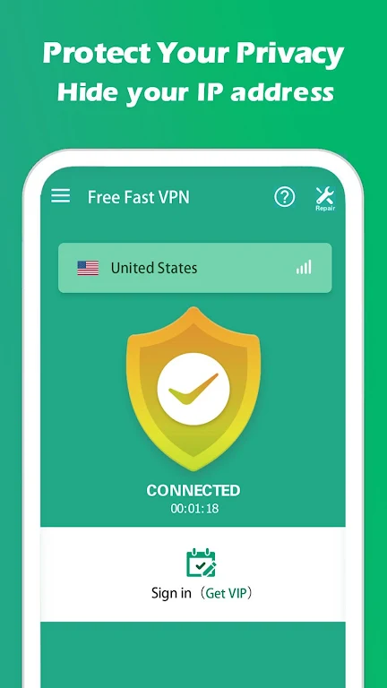 Free Fast VPN - Unlimited secure proxy VPN Screenshot 2