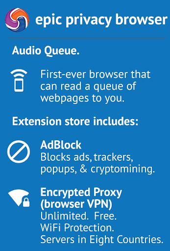 Epic Privacy Browser with AdBlock, Vault, Free VPN Screenshot 3