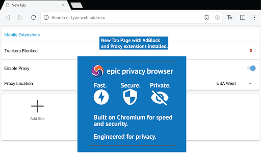 Epic Privacy Browser with AdBlock, Vault, Free VPN Screenshot 2