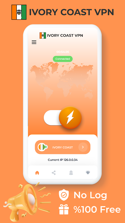 Ivory Coast VPN -Private Proxy Screenshot 1