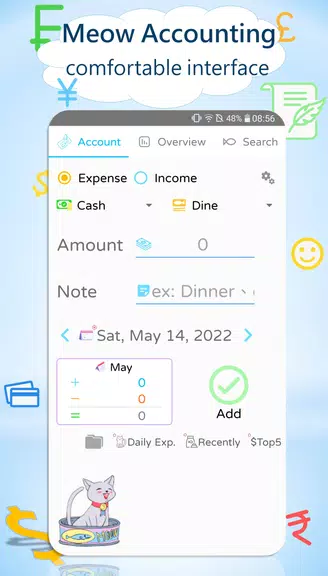 Track Budget&Expense -Cute Cat Screenshot 1