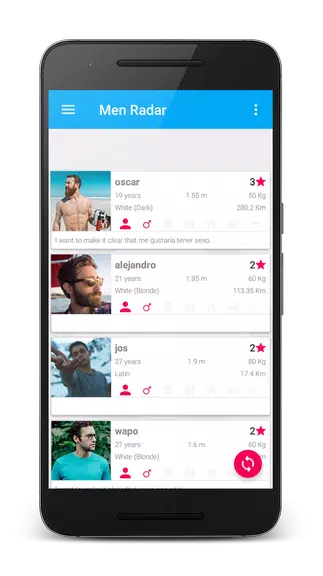 Men Radar - Free dating with single boys and men. Screenshot 2 