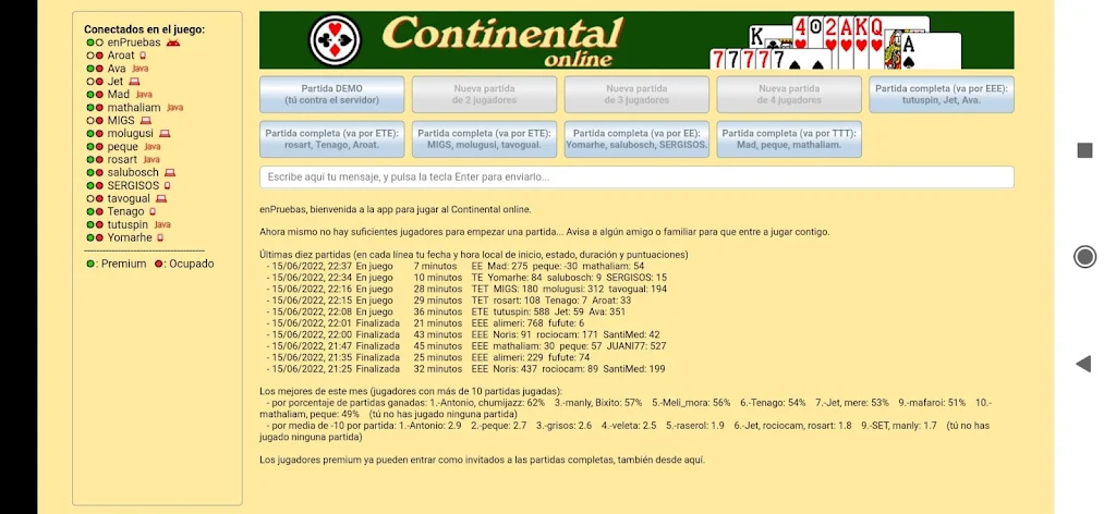 Continental (juego de cartas) Screenshot 4