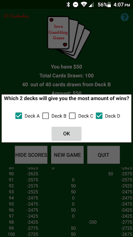 Iowa Gambling Game: Decision M Screenshot 4 